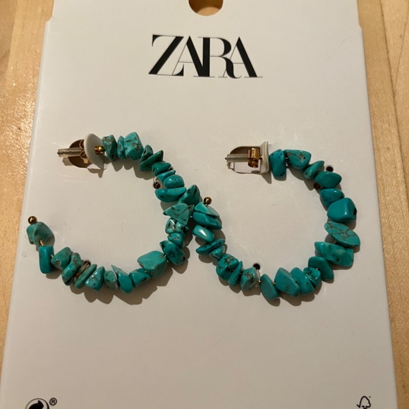 ZARA Stone blue earrings - Picture 2 of 2